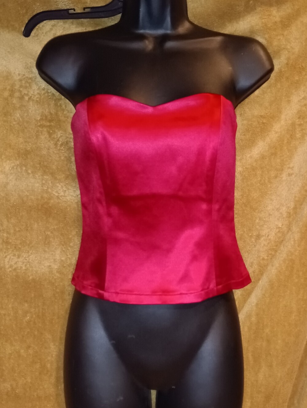 Maria Bianca Nero NWT Strapless Satin Bustier Top - Red